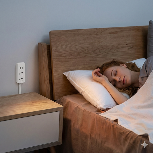 Dreaux IQ Rotating Wall Outlet Extender  — 2 AC Outlets U.S, USB-A + USB-C, 360° Flexible Reach