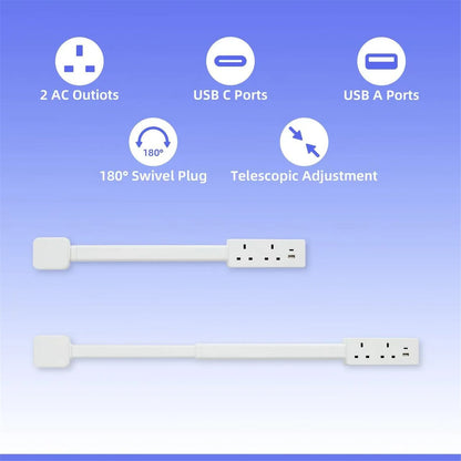 Dreaux IQ Rotating Wall Outlet Extender - in use behind furniture