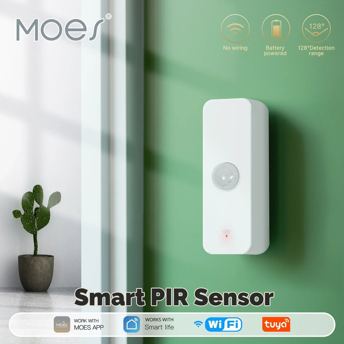 Dreaux IQ Smart Motion Sensor — PIR Detection, Wireless, Instant Alerts